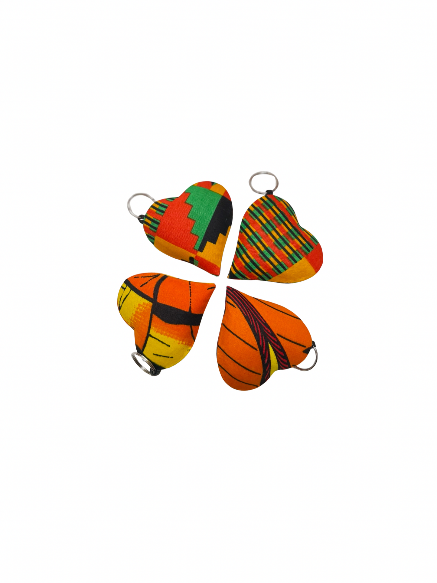 Porte-clé / Bijou de sac en Wax forme Cœur