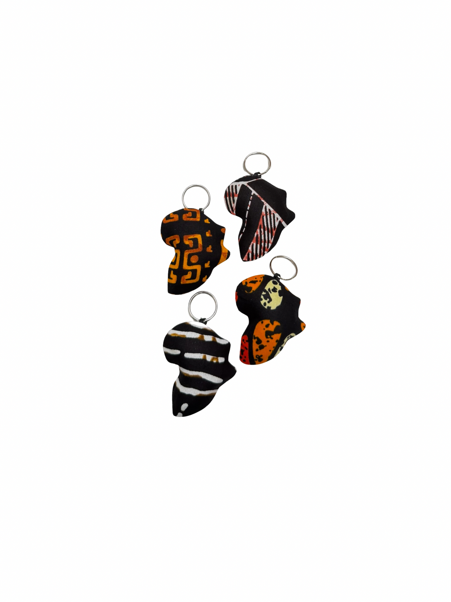 Porte-clé / Bijou de sac en Wax forme AFRIQUE