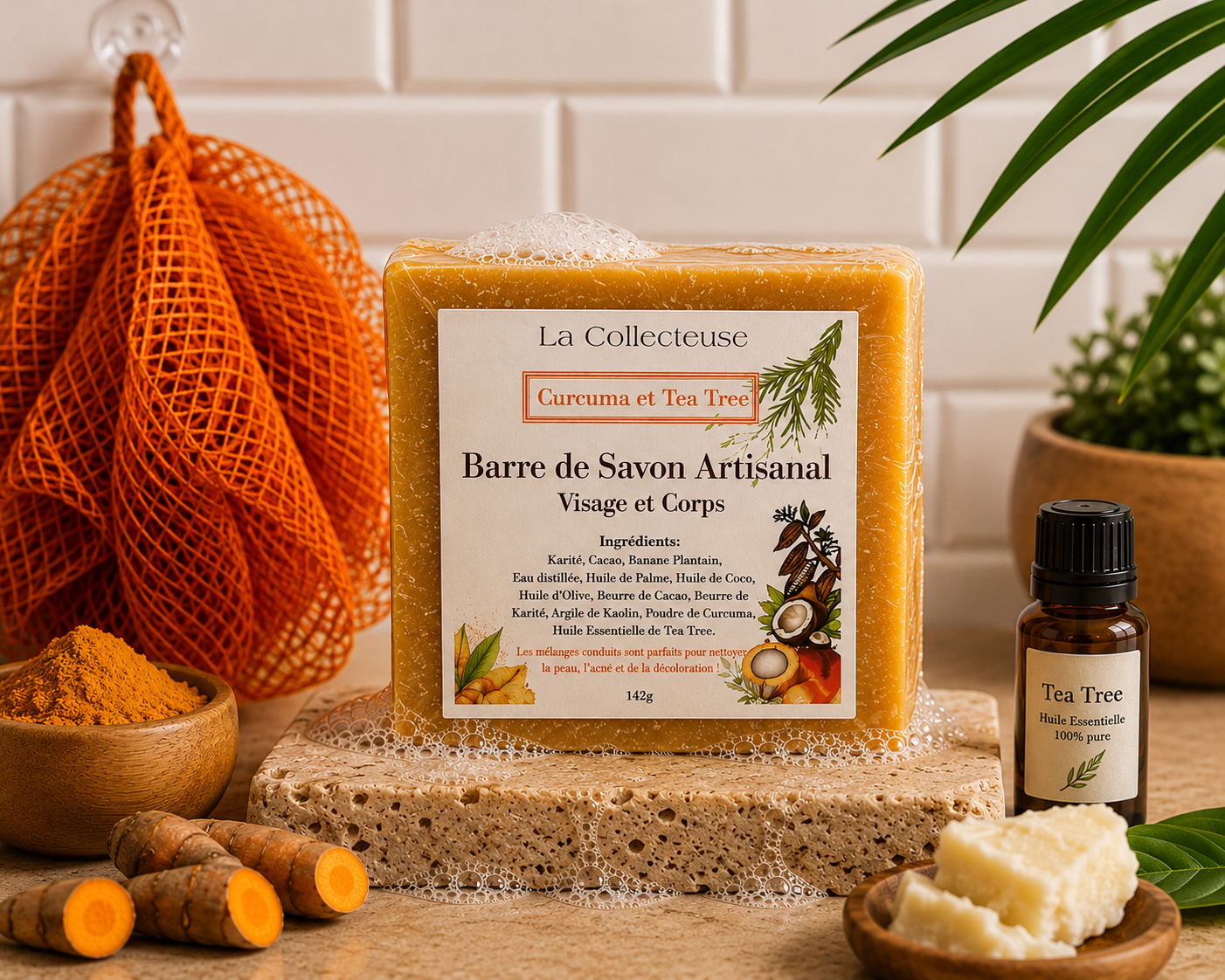 Savon au curcuma et arbre à thé (tea tree)
