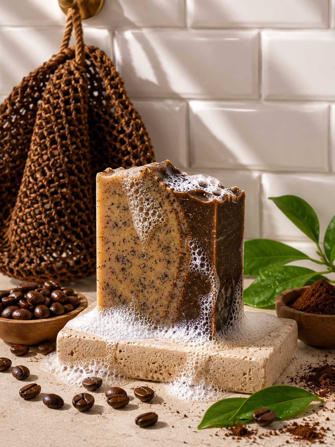 Savon exfoliant au café